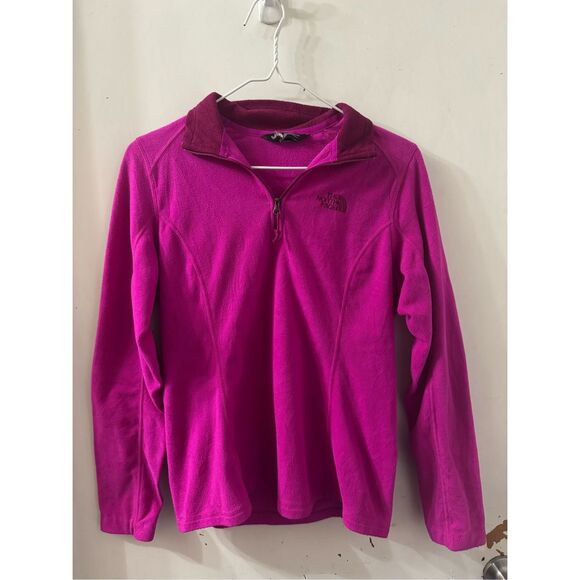North Face size Small Magenta 1/4 zip fleece jacket - Picture 1 of 5
